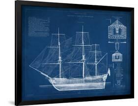 Antique Ship Blueprint IV-Vision Studio-Framed Art Print