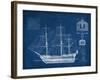 Antique Ship Blueprint IV-Vision Studio-Framed Art Print