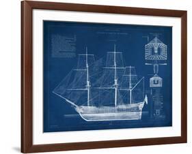 Antique Ship Blueprint IV-Vision Studio-Framed Art Print