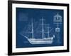 Antique Ship Blueprint IV-Vision Studio-Framed Art Print