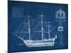 Antique Ship Blueprint IV-Vision Studio-Mounted Art Print