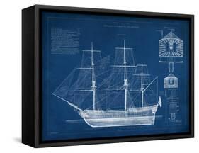 Antique Ship Blueprint IV-Vision Studio-Framed Stretched Canvas