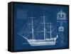 Antique Ship Blueprint IV-Vision Studio-Framed Stretched Canvas