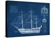 Antique Ship Blueprint IV-Vision Studio-Stretched Canvas