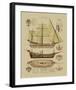 Antique Ship Plan II-null-Framed Giclee Print