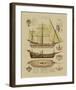 Antique Ship Plan II-null-Framed Giclee Print