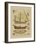 Antique Ship Plan II-Vision Studio-Framed Art Print