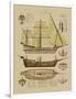 Antique Ship Plan II-Vision Studio-Framed Art Print