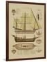 Antique Ship Plan II-Vision Studio-Framed Art Print