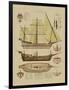 Antique Ship Plan II-Vision Studio-Framed Art Print