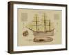 Antique Ship Plan VII-Vision Studio-Framed Art Print