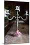 Antique Silver Candelabra Candle Wax Photo Poster-null-Mounted Poster