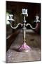 Antique Silver Candelabra Candle Wax Photo Poster-null-Mounted Poster