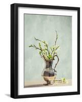 Antique Silver Jug Filled with Spring Blossom-Amd Images-Framed Photographic Print