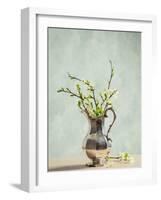 Antique Silver Jug Filled with Spring Blossom-Amd Images-Framed Photographic Print