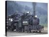 Antique Steam Locomotive, Elbe, Washington, USA-William Sutton-Stretched Canvas