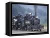 Antique Steam Locomotive, Elbe, Washington, USA-William Sutton-Framed Stretched Canvas