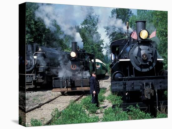 Antique Steam Locomotives, Elbe, Washington, USA-William Sutton-Stretched Canvas