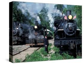 Antique Steam Locomotives, Elbe, Washington, USA-William Sutton-Stretched Canvas