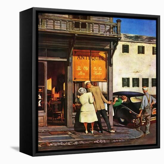 "Antique Store," June 28, 1947-John Falter-Framed Stretched Canvas