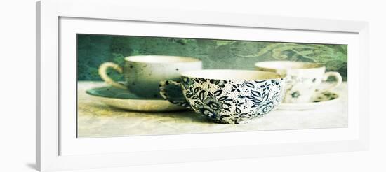 Antique Teacups and Saucers 02-Tom Quartermaine-Framed Giclee Print