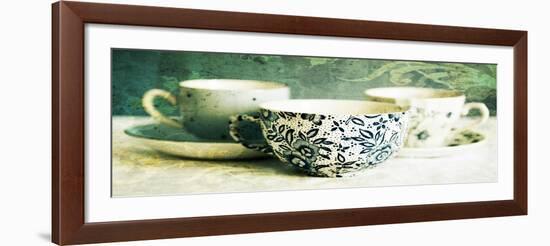 Antique Teacups and Saucers 02-Tom Quartermaine-Framed Giclee Print