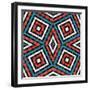 Antique Tile Rhombus Pattern Mosaic Seamless Pattern-NatBasil-Framed Photographic Print
