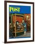 "Antique TV," Saturday Evening Post Cover, October 27, 1962-James Williamson-Framed Giclee Print