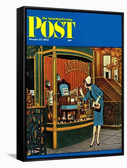 "Antique TV," Saturday Evening Post Cover, October 27, 1962-James Williamson-Framed Stretched Canvas