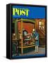 "Antique TV," Saturday Evening Post Cover, October 27, 1962-James Williamson-Framed Stretched Canvas