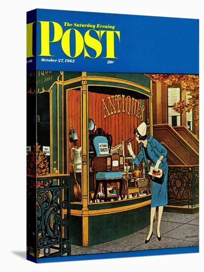 "Antique TV," Saturday Evening Post Cover, October 27, 1962-James Williamson-Stretched Canvas