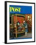 "Antique TV," Saturday Evening Post Cover, October 27, 1962-James Williamson-Framed Giclee Print