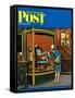 "Antique TV," Saturday Evening Post Cover, October 27, 1962-James Williamson-Framed Stretched Canvas