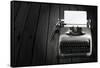 Antique Typewriter-Policas-Framed Stretched Canvas