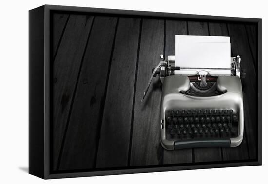 Antique Typewriter-Policas-Framed Stretched Canvas