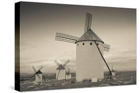 Antique windmills in a field, Campo De Criptana, Ciudad Real Province, Castilla La Mancha, Spain-null-Stretched Canvas