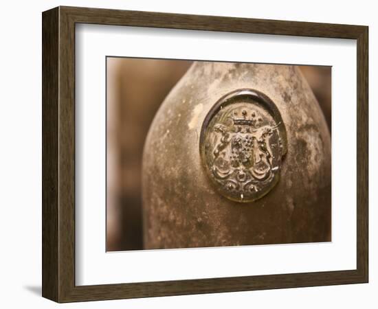 Antique Wine Bottle with Molded Seal, Chateau Belingard, Bergerac, Dordogne, France-Per Karlsson-Framed Photographic Print