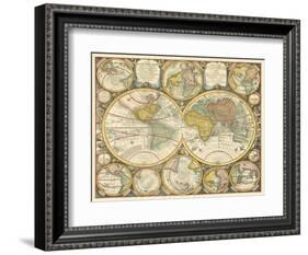 Antique World Globes-null-Framed Art Print