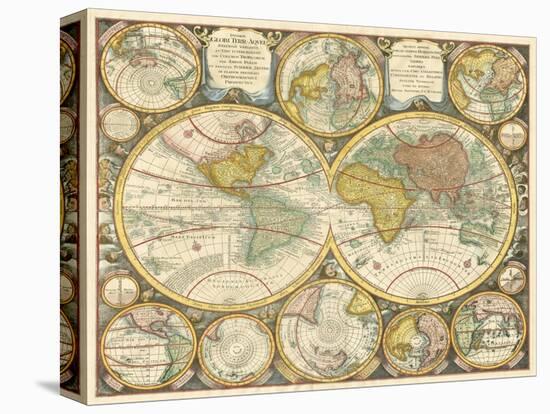 Antique World Globes-null-Stretched Canvas