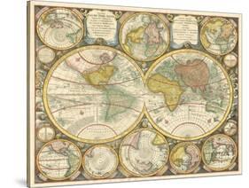 Antique World Globes-null-Stretched Canvas