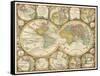 Antique World Globes-null-Framed Stretched Canvas