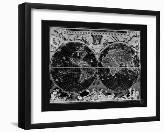 Antique World Map-Adam Shaw-Framed Art Print