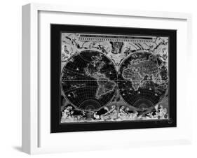 Antique World Map-Adam Shaw-Framed Art Print