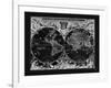 Antique World Map-Adam Shaw-Framed Art Print