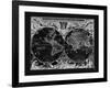 Antique World Map-Adam Shaw-Framed Art Print