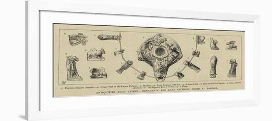 Antiquities from Cyprus, Ornaments and Lamp Recently Found at Larnaca-null-Framed Giclee Print