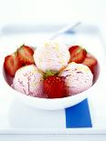 Strawberry Yoghurt Ice Cream with Honey Sauce-Antje Plewinski-Mounted Photographic Print