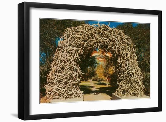 Antler Arch into Jackson Hole, Wyoming-null-Framed Art Print