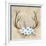 Antlers and Flowers-Marilyn Dunlap-Framed Art Print