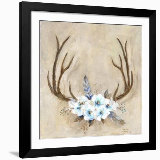 Antlers and Flowers-Marilyn Dunlap-Framed Art Print